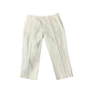 Afazzy New York Mens White Linen Dress Pants Size 46 Minimalist Summer Resort